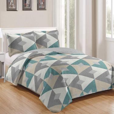 Imagem de Kit Cobre Leito Queen + 2 Porta-travesseiros Patchwork Gales - 2