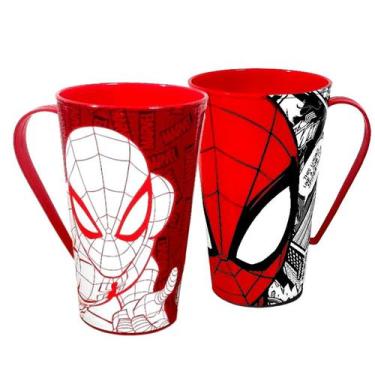 Imagem de Copo com Alça Spider-Man Infantil 500ml livre de BPA - Plasútil