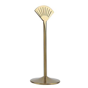 Imagem de ZJchao Suporte de Número de Mesa de Aço Inoxidável Suporte Elegante Em Formato de Leque Porta-cartões Duráveis ​​para Festa de Casamento Decoração de Restaurante Dourado 8 pol. 10 pol. (Ouro 8 polegadas)