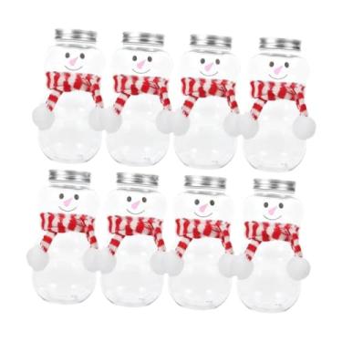 Imagem de SiaBiced Conjunto de 8 Garrafas de e Doces com Tampas Antivazamento para o Natal, Garrafas de Água, para Lembrancinhas de Festa, Chá com Leite e, Vermelho Branco
