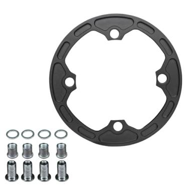 Imagem de 104 Bcd Black Chain Guide Bashguard Protetor de anel de corrente de alumínio e bicicleta de estrada para pedaleira 30T-34T com 4 parafusos e espaçadores