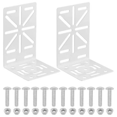 Imagem de OLYCRAFT 2 conjuntos de suportes de câmera em forma de L, suporte de montagem de CCTV, suporte universal de parede no teto, placa de montagem de segurança em forma de L, furos universais, suportes de