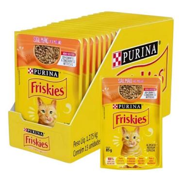 Imagem de Purina Friskies Gato Adulto Sachês Salmão 85g 15 Unid