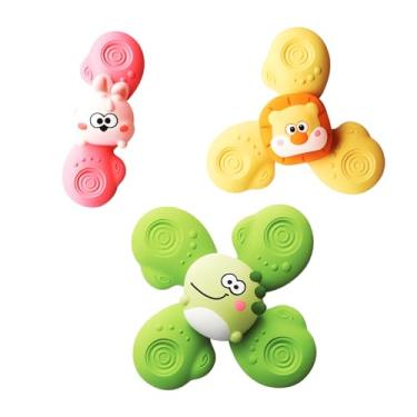 Imagem de Brinquedo Sensorial Giratório com Ventosa – Spinner Educativo que Estimula Coordenação Motora, Cores Vibrantes e Desenvolvimento Sensorial para Bebês