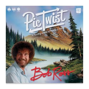 Imagem de USAOPOLY PicTwist: Bob Ross | Twist, Move, and Swap Tiles to Complete The Image | Family Puzzle Game Featuring Bob Ross Artwork & Paintings | Based on Popular Globe Twister Game