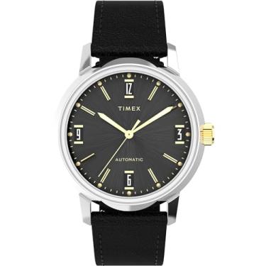 Imagem de Timex Relógio masculino TW2W33900, relógio automático Marlin, preto, preto, Preto, Clássico