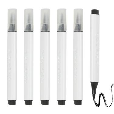 Imagem de PATIKIL Caneta de aquarela de arte, 6 peças, caneta de aquarela triangular de ponta macia para escritório, artesanato, álbuns, escrita, diário, desenho, caligrafia, preta