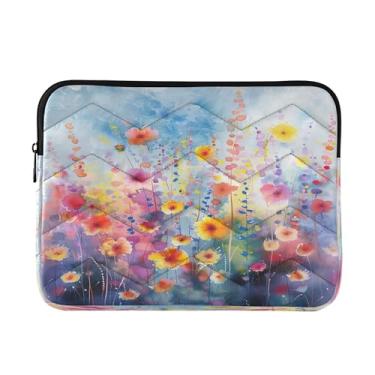 Imagem de xigua Capa vintage para laptop com flores herbais de 13 a 14 polegadas, à prova d'água, à prova de choque, capa portátil para tablet, notebook, flores silvestres A45