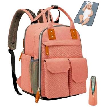 Imagem de KIT Mochila Maternidade Trocado de Fraldas Porta Mamadeira e Bolsos Té