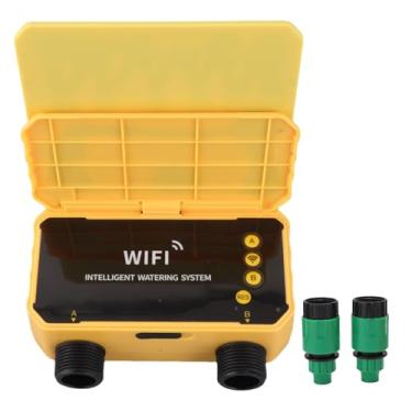 Imagem de Wi-fi sprinkler temporizador chuva atraso app controle 2 zona temporizador de água solar com filtro de precisão para villa quintal varanda jardim telhado
