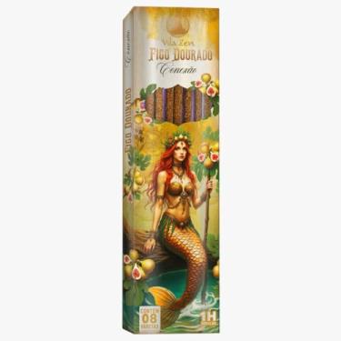 Imagem de Incenso Vila Zen Linha Encanto das Águas Figo Dourado 0% Carvão Cxs 8 Var