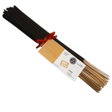 Imagem de Bastões de incenso de carvão mergulhados à mão de bergamota e mandarim de madeira e renda (pacote com 100)
