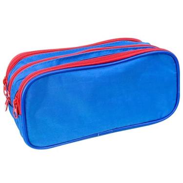 Imagem de Estojo escolar triplo em nylon 21,5x10x9