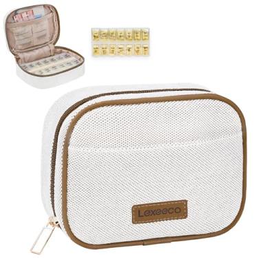 Imagem de Organizador semanal de comprimidos de viagem 2 vezes por dia, estojo para bolsa com caixa removível para comprimidos de 7 dias, organizador de medicamentos fofo para medicamentos, vitaminas, óleos de