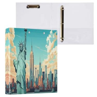 Imagem de STAYTOP Organizador de fichário redondo estátua da deusa americana, fichário de 3 anéis com prancheta (carta A4), fichário fofo para material de escritório escolar