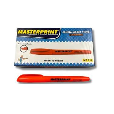Imagem de Marca Texto Neon Laranja Ponta Chanfrada Masterprint 12un Laranja