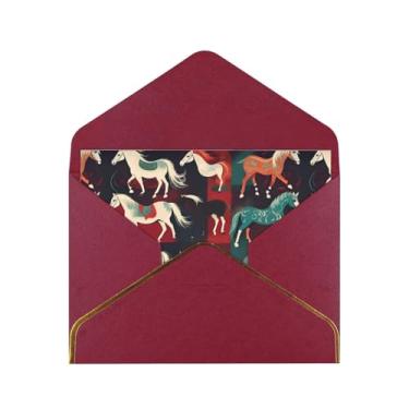Imagem de SKKNT Vários tipos de cavalos imprimem cartões comemorativos para todas as ocasiões, convites de festa de aniversário de casamento, 12,7 x 15,2 cm