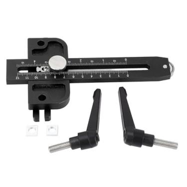 Imagem de Hyuduo Guia de Gabarito para Serra de Mesa, Localizador de Madeira Em Liga de Alumínio Com Escala Dupla, para Corte de Precisão Em Serra de Mesa Fresadora Roteadora (Preto)