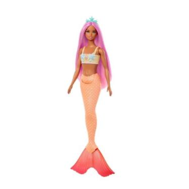 Imagem de Boneca Barbie Fantasia Sereias Mattel, Laranja
