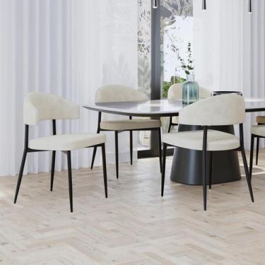 Imagem de Conjunto 2 Cadeiras de Jantar Bless com Estrutura preta - Metalig