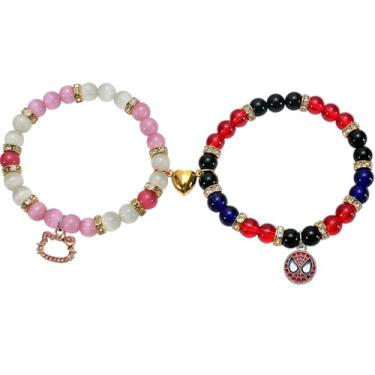 Imagem de Pulseiras de aranha combinando para casais - Pulseiras de amizade para melhor amiga namorada namorada - Presentes de joias combinando para mulheres, marido, Halloween, Natal, aniversário, Sem Pedra