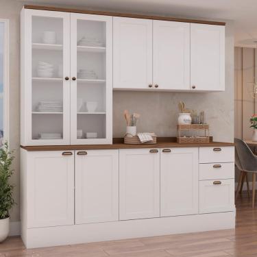 Imagem de Armário de Cozinha Genialflex Iluminata 3 Peças Branco Ébano