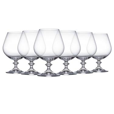 Imagem de Jogo de 6 tacas para conhaque Angela em cristal ecologico 400ml A14cm