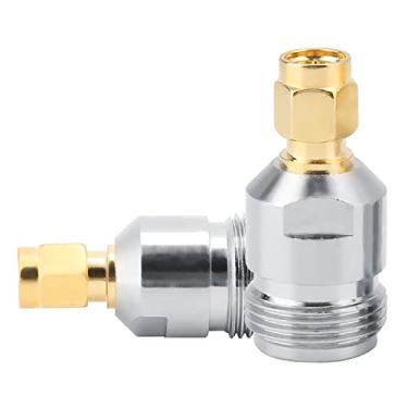 Imagem de Generic Adaptador SMA Durável 2pcs Tipo N Fêmea para SMA Macho Conversor Coaxial RF para Ampla Largura de Banda de Frequência, Ideal para Testes de RF Banhado a Ouro