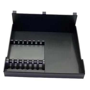 Imagem de MERIGLARE Bandeja de tosquiadeira de barbeiro, pentes de cabeleireiro, clipes, suporte de tesoura, multifuncional, antiderrapante, organizador de tosquiadeira, PRETO