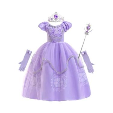 Imagem de Vestido De Princesa Roxo Frozen Para Meninas, Fantasia De Sofia Rapunz