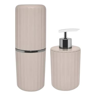 Imagem de Conjunto De Banheiro Pia Porta Escova De Dente Sabonete (Bege)