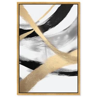 Imagem de Midas Arc Waves II Impressão em tela moderna decoração de parede por Art Remedy, moldura dourada, 40,6 x 61 cm