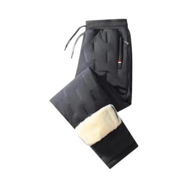 Imagem de Calças De Moletom Masculinas Largas Com Cintura Elástica E Cordão, Que