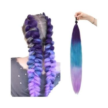 Imagem de Extensões De Cabelo Coloridas Sintéticas Em Rabo De Cavalo Longo E Lis