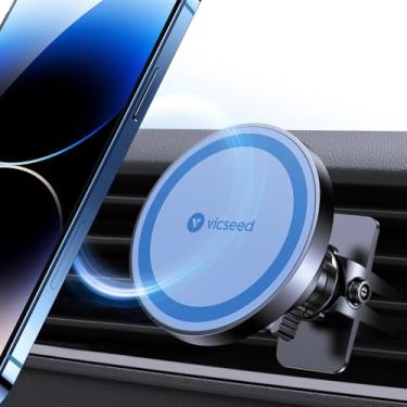 Imagem de VICSEED Suporte magnético MagSafe para carro [energia magnética mais forte atualizada] Suporte magnético de telefone para ventilação de carro 360 ajustável para iPhone 16 Pro Max 15 14 13 12 Plus Mini