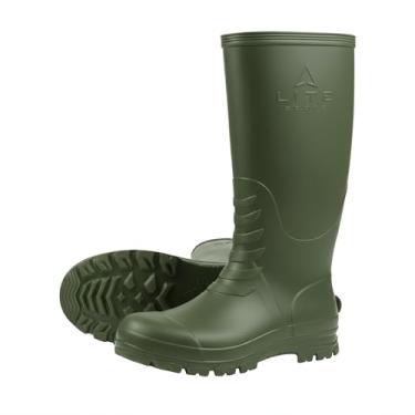 Imagem de LITE BOOTS Botas masculinas clássicas à prova d'água de 40,6 cm, isoladas, leves, caça, pesca, vadear, lama, jardim, chuva, botas de trabalho, apresentando a bota impermeável mais leve de 40,6 cm já
