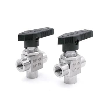 Imagem de 1 peça 1/20.3 cm 1/10.2 cm 3/20.3 cm 1/5.1 cm 3/10.2 cm fêmea Tee L Port válvula de esfera aço inoxidável 304 água gás óleo (0,75 polegadas)