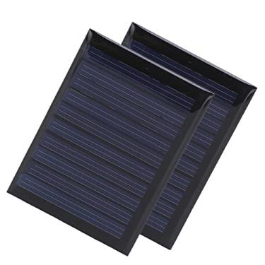 Imagem de KIMISS Placa Solar do Módulo da Cola de 2 Pces 5v Mini-painel Solar do Polissilício 50ma para Uso Exterior, 60x44mm, Carregamento Eficiente para Dispositivos de Baixa Potência