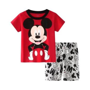 Imagem de Conjunto De Pijamas De Manga Curta Para Crianças Fantasia De Mickey Ro