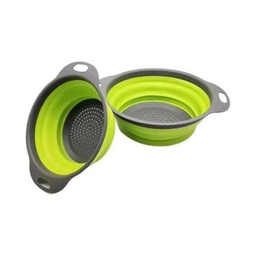 Imagem de Cesto De Drenagem Redondo Dobrável, Escorredor Colapsável Para Armazen