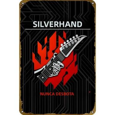 Imagem de Placa De Metal Silverhand Never Fade Away, Pôster De Videogame, Decora
