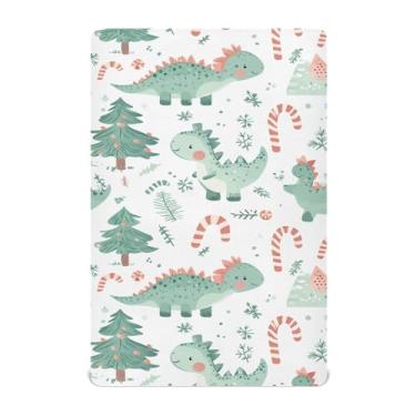 Imagem de Wassud Jogo de lençol de berço com dinossauros engraçados para meninos e meninas, respirável, neutro, 71 x 132 cm