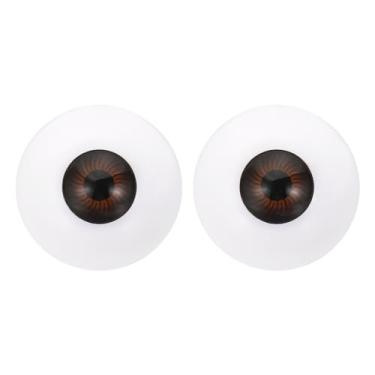 Imagem de Olhos de boneca de 30 mm, 1 par de olhos de acrílico realistas de plástico para bonecas, máscaras, adereços de Halloween, artesanato, marrom escuro