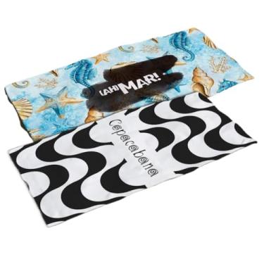 Imagem de Kit 2 Toalhas Praia e Banho Estampadas,Algodão Pelúciado Premium,Ideal para Família, Piscina(TO-1207/1201)