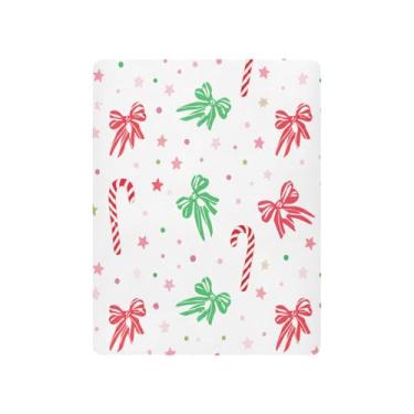 Imagem de ATTX Lençol de berço com elástico - Lençóis de bebê com laço de bengala doce, capa de colchão respirável de microfibra macia para berço padrão e colchão infantil, 68,6 cm x 99,1 cm x 12,7 cm (444)