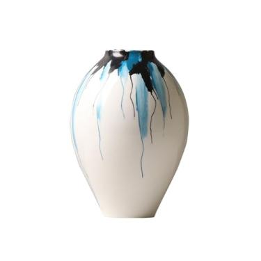 Imagem de Vaso hidropônico chinês para sala de estar, ornamentos de arranjos de flores, cerâmica criativa pintada à mão, vaso de mesa (A)