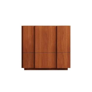 Imagem de Sofá mesa de cabeceira teca armário de madeira maciça armário de armazenamento minimalista quarto moderno armário lateral mesa pequena