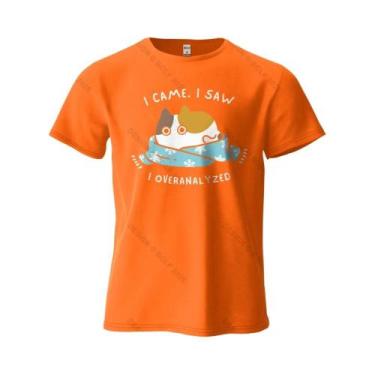 Imagem de Camiseta Gráfica Oversized Com Estampa De Gato Humorística Para Homens