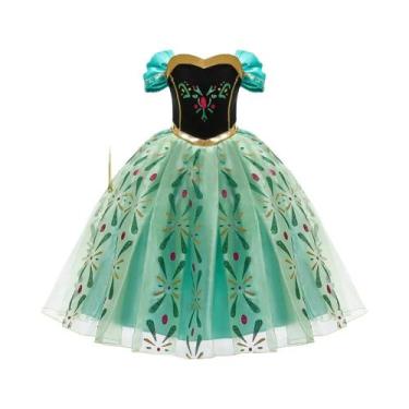 Imagem de Fantasia Infantil De Princesa Anna Com Estampa Completa Para Cosplay, 