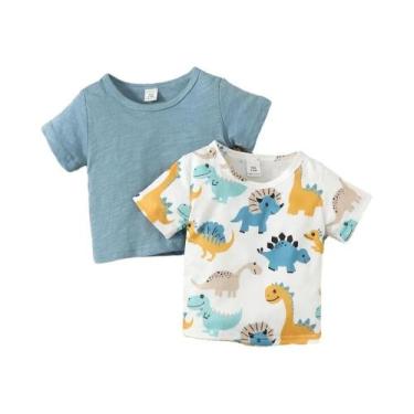 Imagem de Camiseta De Dinossauro Para Bebês Recém-nascidos, 2 Peças, Moda Verão,